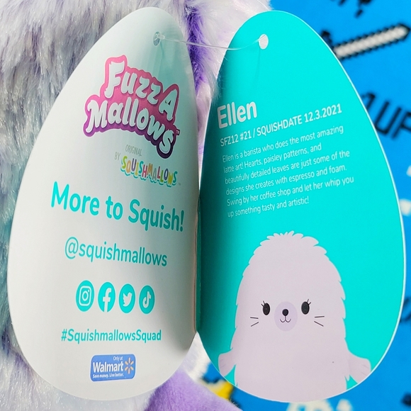 Squishmallow Ellen the Seal SFZ12 #21 Fuzz A Mallow UltraSoft Toy Plush NWT - Picture 11 of 12